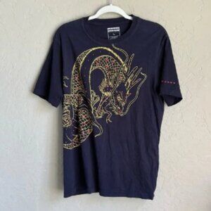 Vintage Sean John Men's blue Dragon Shirt front and back graphic size large‎